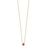 14k Polished Red and Black Enameled Ladybug 17 inch Necklace Plus 1 inch Extender